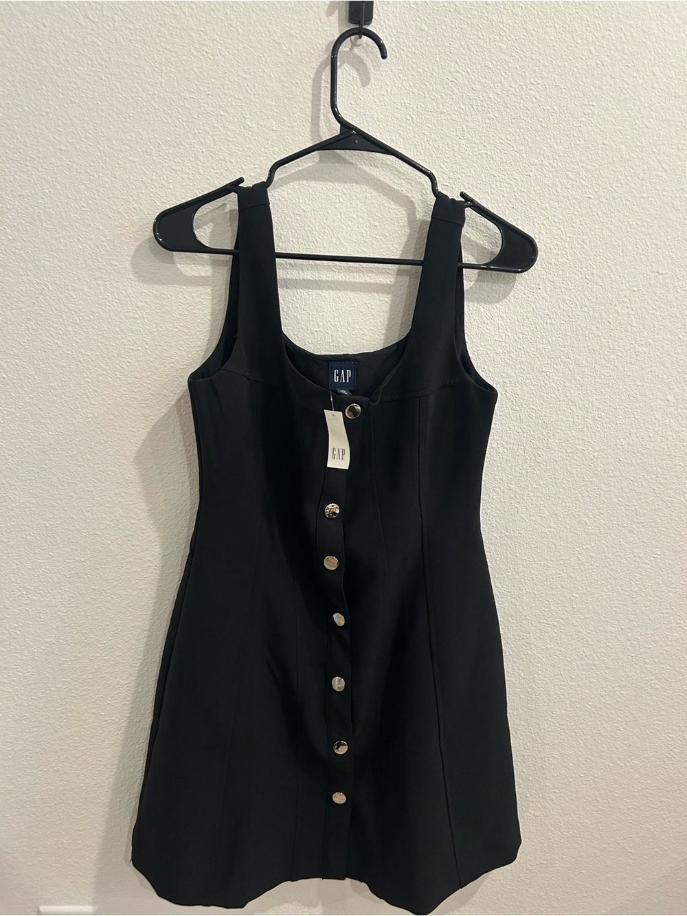 NWT - GAP Black Button-Front Mini Dress